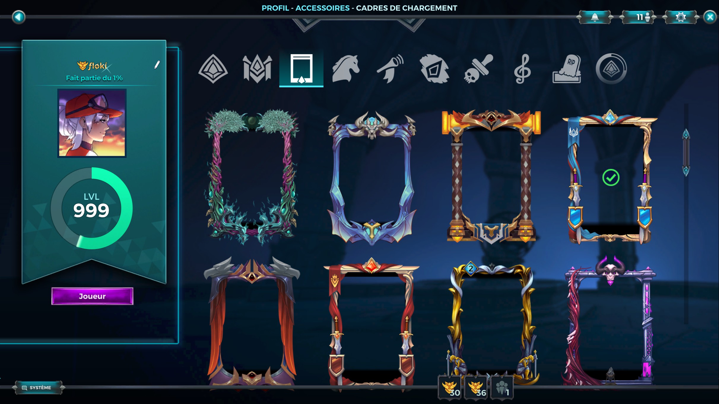 Screenshot de tous les cadres déverrouillés (Master)