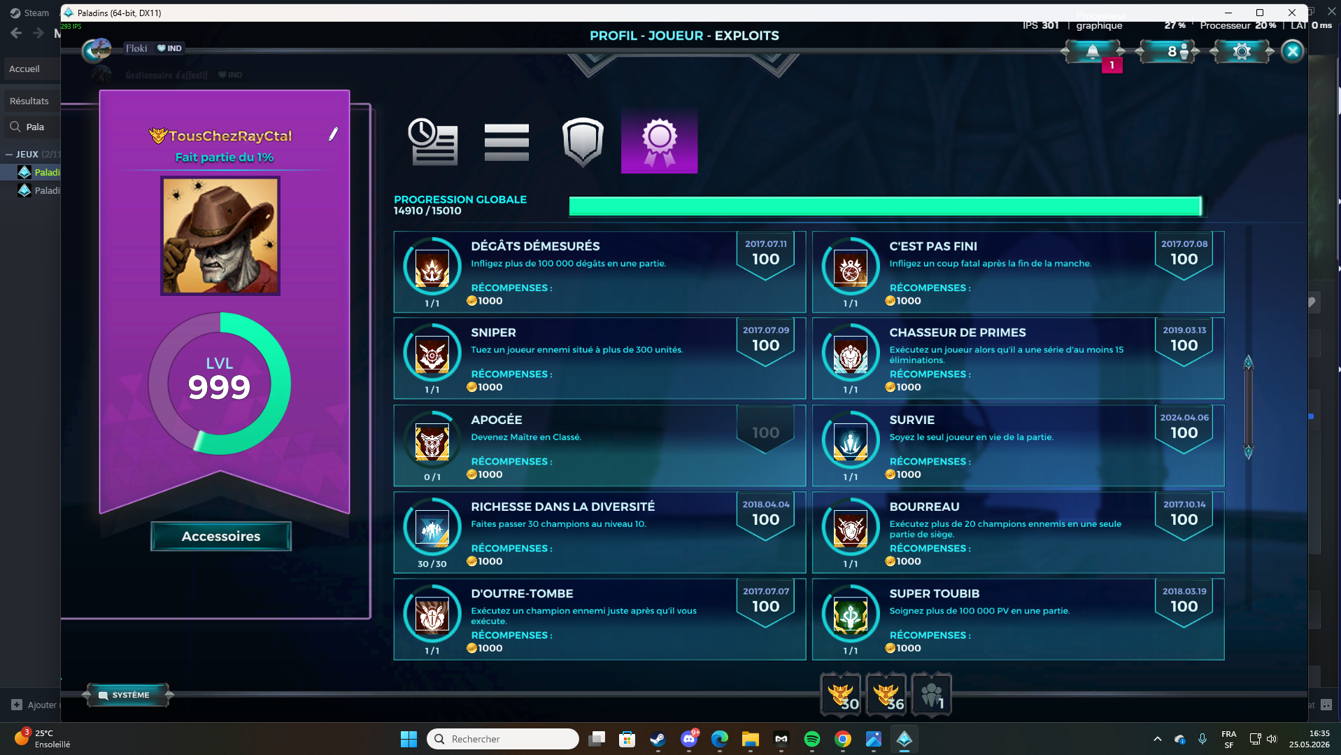 Screenshot du Succès master Verrouillé